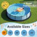 AHEONLAR 12FT Round Pool Liner Pad, 400G/M² Extra Thick Black Pool Pads for Above Ground Pool, Heavy Duty Pool Liner Pad Geotextile Material Pool Liner Puncture-Proof Pool Bottom Padding(12'Round)