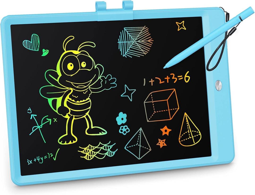 KOKODI LCD Writing Tablet, Gifts for 3 Years Old Boys and Girls10 Inch Colorful Doodle Board Drawing Tablet, Erasable Reusable Electronic Drawing Pads, Educational and Learning Toys for Kids (10in, Blue)