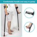 Forearm Crutches Pair, Folding Forearm Crutches Adults Lightweight Adjustable, with Rubber Handles, Comfortable Grip and Wear-Resistant