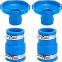 2 Pack Pool Vacuum Hose Adapter B, Pool Skimmer Hose Connector Kit, Swimming Pools Adapter B Replacement for 1.25'' and 1.5'' Hoses Skimmer Filter Pump Accessories (Blue)