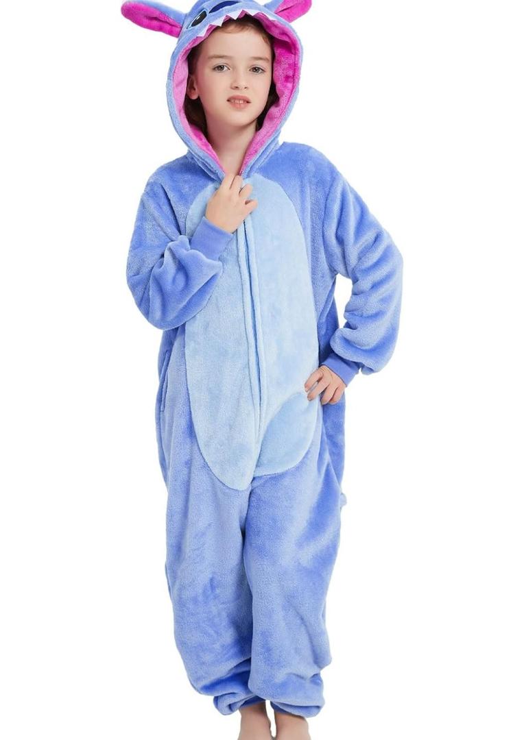 Halloween Christmas Unisex Kids Flannel Cosplay Onesie Costume Outfit Suit for Girls and Boys, 10 Years
