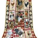Rooster Fleece Throw Blanket Soft Flannel Plush Lightweight Warm Cozy Blanket for Men Women Couch Bed Sofa Travel 60"x80"