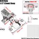 BESTEEL 4 Pack 1/2 inch Overlay Soft Close Cabinet Door Hinges for Kitchen Cabinet Hinge, 100 Degree Opening Angel, Stainless Concealed Kitchen Cabinets Hinge Self Closing with Mounting Screws &Manual
