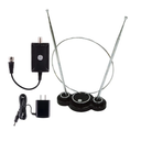 Traditional Rabbit Ears Indoor TV Antenna + Indoor Antenna Amplifier