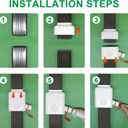 Downspout Diverter, Diverter for Downspout, Rain Barrel Diverter Kit Downspout 3"x 4" and 2"x 3", Rain Barrel Diverter Kit with Adjustable Valve, Diverts Water Into Rain Barrel,4.6ft Hose - White