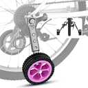 Adjustable Bike Trainning Wheels Kids Bicycle Training Wheels Kit for 16 inch, 18 inch, 20 inch, 22 inch, 24 inch bike, Includes Stabilizers for Variable Speeds, Pink, for Girls