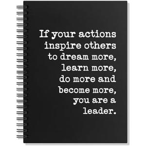 Juoqg If Your Actions Inspire Others to Dream More Hardcover Spiral Blank 160 Page Notebook, Leader Appreciation Gifts, Retirement Going Away Gifts for Boss Supervisor Mentor Manager