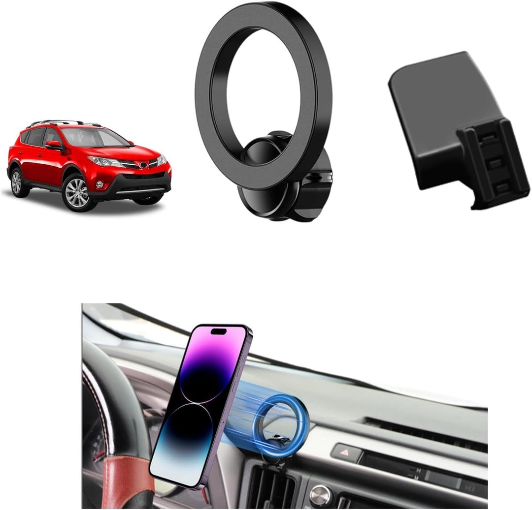 PZK Car Phone Mount for Toyota RAV4 2013-2015 2016 2017 2018 Accessories Custom Air Vent Compatible with Magsafe Phone Holder Hands Free 360 Rotation Cell Phone Automobile Cradles