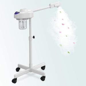 Professional Nano Ionic Facial Steamer on Wheels with Ozone Function, Standing Face Steamer for Deep Pore Care, Hydration, Home Spa & Salon Use