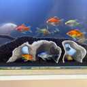 Aquarium Cave Decor, 3D Printed Natural Tunnel Pleco Cave, Fish Hideout Decor for Cichlid, Clown Loach & Kuhli Loach (L-Yellow)