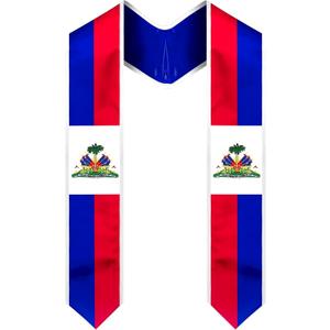 Graduation Sash, Embroidered Flag Graduation Stole for International Students 72 Inches