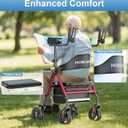 Upright Walkers for Seniors, Stand Up Rollator Walker with Adjustable Padded Armsupport & Seat, Folding Rolling Walker with 8'' Wheel Suitable for All Terrain