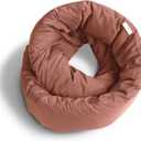 Huzi Infinity Pillow - Home Travel Soft Neck Scarf Support Sleep (Terracotta)