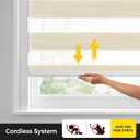 UNISHADES No Drill Cordless Zebra Blinds for Windows, Linen High Precision Fabrics, 36" W x 72" H Linen - Beige