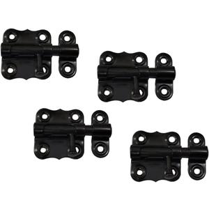 QCAA Deco Sliding Barrel Bolt Durable Steel Constuction, 2'', Black Coated, 4 Pack, Made in Taiwan