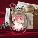 Christmas Hanging Ornaments Merry Xmas Pink Santa Claus Snowflake Winter Holiday Decorative Traditional Farmhouse Decorations for Seasonal Winter Xmas Holiday Home Kitchen Dining Party-34