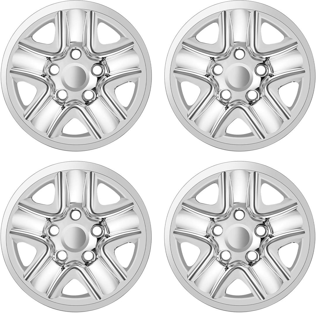 Wheel Skins Compatible with Toyota Tundra 2007-2021; 18 inch Wheel Covers; Set of 4 Packs (Chrome)