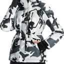 IUGA Waterproof Ski Jacket Women Warm Outdoor Winter Jackets Windproof Snowboard Winter Coats for Mountain Hiking (Medium, Black Camo)