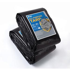 GUARD SHIELD Tarps Heavy Duty Waterproof 10x20 Feet Black Poly Tarp Cover Outdoor Thick UV Resistant Tarpaulin with Grommets 10mil (Pack Of 1)