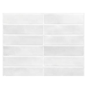 Peel and Stick Tile Backsplash - 10 Pack Marble Self Adhesive Subway Wall Tiles 11.42'' x 9'' for Kitchen, Bathroom (White Grey)
