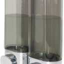 2-Chamber Soap Dispensers Wall Mount,400ml Bathroom Shower Pump Dispenser,Press Manually Lotion Shower Soap Dispenser Usefor Home,Bath,Kitchen,Hotels,Restaurants(Silver)