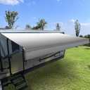 RV Awning Fabric Replacement, Camper Awning Replacement,19.5 oz 5-Layer Heavy Duty Waterproof Vinyl Universal RV Awning Fabric for All Brands Camper, Trailer, Motorhome, Grey Fade 15'2''