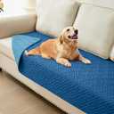 hyha Waterproof Dog Blanket, Soft Pet Bed Blankets, Waterproof Sofa Couch Cover for Dogs Washable, Reversible Pet Couch Covers for Sofa Furniture (30x70 Inch, Navy Blue/Blue)