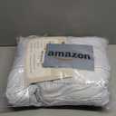 WARMDERN Blue Striped Weave Duvet Cover Queen Size, White Knit Boho Duvet Cover Set, Microfiber Textured Bedding Set with Zipper Closure and Corner Ties (Blue, Queen)