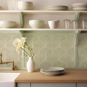 Liwo 7.78"x7.87"- Abstract Aesthetic Matte Wall Tile Sticker Transfer Peel and Stick, Self-Adhesive Vinyl Backsplsh Tile Decals for Kitchen Bathroom-10pcs