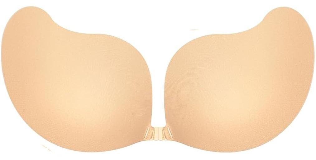 SUWAIS FASHION Sticky Bra Adhesive Bra Backless Reusable,Silicone Bra,Sticky Push-Up Bra & Water Proof Nipple Covers, Size E