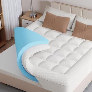 3 Inch Memory Foam Mattress Topper Full Size, Dual Layer Pillow Top Mattress Topper,2 Inch Cooling Mattress pad,1 Inch Pillow Top Cover for Back Pain, Pressure Relief,Deep Sleep(White)