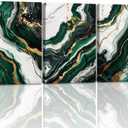 3PCS Emerald Green Wall Art Green and Gold Abstract Canvas Prints Abstract Marble Texture Picture Paintings for Living Room Bedroom Office Decor Framed(Abstract-2,16.00" x 24.00" x 3Pcs)