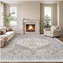 zesthome 10x14 Area Rugs,Stain Resistant Washable Rug,Ultra-Thin Rugs for Living Room,Bedroom,Non-Slip Backing Home Decor Large Area Rug (Beige,10'x14')