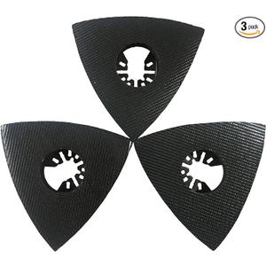XXGO 3 Pcs 3-1/8 Inch 80mm Triangular Hook & Loop Oscillating Multi Tool Sanding Pads No.XG5508
