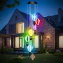 Glooglitter Solar Wind Chimes for Outside Waterproof Decor Hot Air Balloon Solar Lights for Garden Outdoor Patio Gifts for Mother's Day Mom Women Grandma Birthday