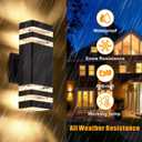DASTOR Modern Outdoor Wall Light, Black Outdoor Light Fixture Wall Mount, Body in Aluminum Exterior Lights for House, Up and Down Lights Outdoor Sconces Wall Lighting for Porch Patio Garage