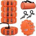 USB Rechargeable LED Road Flares Emergency Lights-Roadside Warning Car Safety Beacon Flashing Disc Flare Kit with Magnetic Base for Vehicles & Boat | 6 Beacon Disc Pack