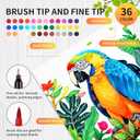 Adult Coloring Book Set,Spiral Bound Coloring Books for Adults Relaxation with 36 Colors Non-Toxic Markers, Anxiety Relief Gifts with 30 Patterns Included Mandala Animal Flowers