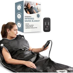 Lifepro Infrared Sauna Blanket  Portable Personal Sauna for Detox & Relaxation  Infrared Blanket with Adjustable Heat (86F-158F) & Timer  Waterproof, Sweat-Resistant & Comfortable Fit 5ft  2.6ft
