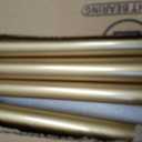 1 Inch Gold Curtain Rods for Windows 72 to 144 Inches (6 to 12 ft), USFOOK Telescoping Single Drapery Rod, Decorative Curtain Rod with Luxury Translucent Finials