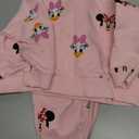 MONICA + ANDY Sporty Sweatsuit, Size 9-12 Months, Minnie and Friends on Pink, 100% Organic Baby Clothes for Girls, Sustainable Super Soft Cotton, Sizes for Kids, Toddler, & Infant