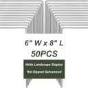 50 Pack Heavy Duty Wide Landscape Staples, 7 Gauge Galvanized Steel Turf Stakes Garden Stakes Bulk, U Type Anchor for Grass, Securing Weed Barrier Fabric, Pipes, Sod (8"x6")
