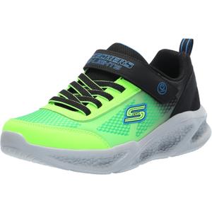 Skechers Kids Skechers Meteor-Lights-KRENDO Sneaker, Black/Blue/Lime, 11 Little Kid