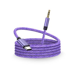 USB Type C to 3.5mm Audio Aux Jack Cable, 3.3ft Aux Cord for iPhone 17/Air/17 Pro Max/16 Pro/16/15 Plus/15, Type C to 3.5mm Headphone Car Stereo Auxiliary Cord for Android Samsung Galaxy S26 S25 Ultra (Purple)