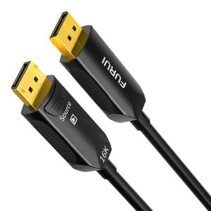 Fiber Optic DisplayPort Cable 2.1 50ft, 16K Fiber DisplayPort 2.0 Cable Supports 54Gbps, 16K@60Hz, 8K@120Hz, 4K@240Hz 165Hz 144Hz, 2K@360Hz, DSC 1.2a Display Port 2.1 Cord for Gaming Monitor