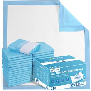 SOFYFINE Extra Large Chucks 36"x36" Disposable XXL Heavy Duty Absorbent Elderly Adults Incontinence Bed Pads,Waterproof Thicken Puppy Pee Pad,Changing Underpads for Women and Baby[25 Pads]