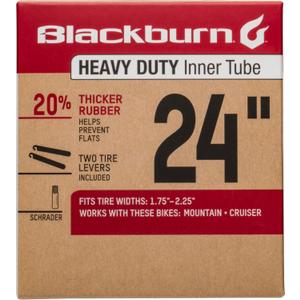 Blackburn 20" x 1.75-2.25" Schrader Heavy Duty Bicycle Inner Tube with tire levers