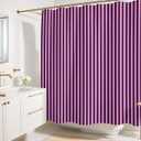 Striped Shower Curtain - Plum and Pink Stripes - Modern Coloruful Home Decor - Fabric Shower Curtain for Any Bathroom - 72x72 Inches (Plum/Pink Stripes)