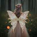 Oprtuisi Adult Fairy Wings, Shiny Transparent Princess Wings, Halloween Costume Accessory for Ideal for Cosplay, Party, Black