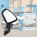 Left Driver Side Mirror Compatible With 2018 2019 2020 2021 2022 2023 2024 2025 2026 VW Tiguan With Manual Folding Power Glass Heated Turn Signal Blind Spot White Replace#5NA949145(6+2Pins)